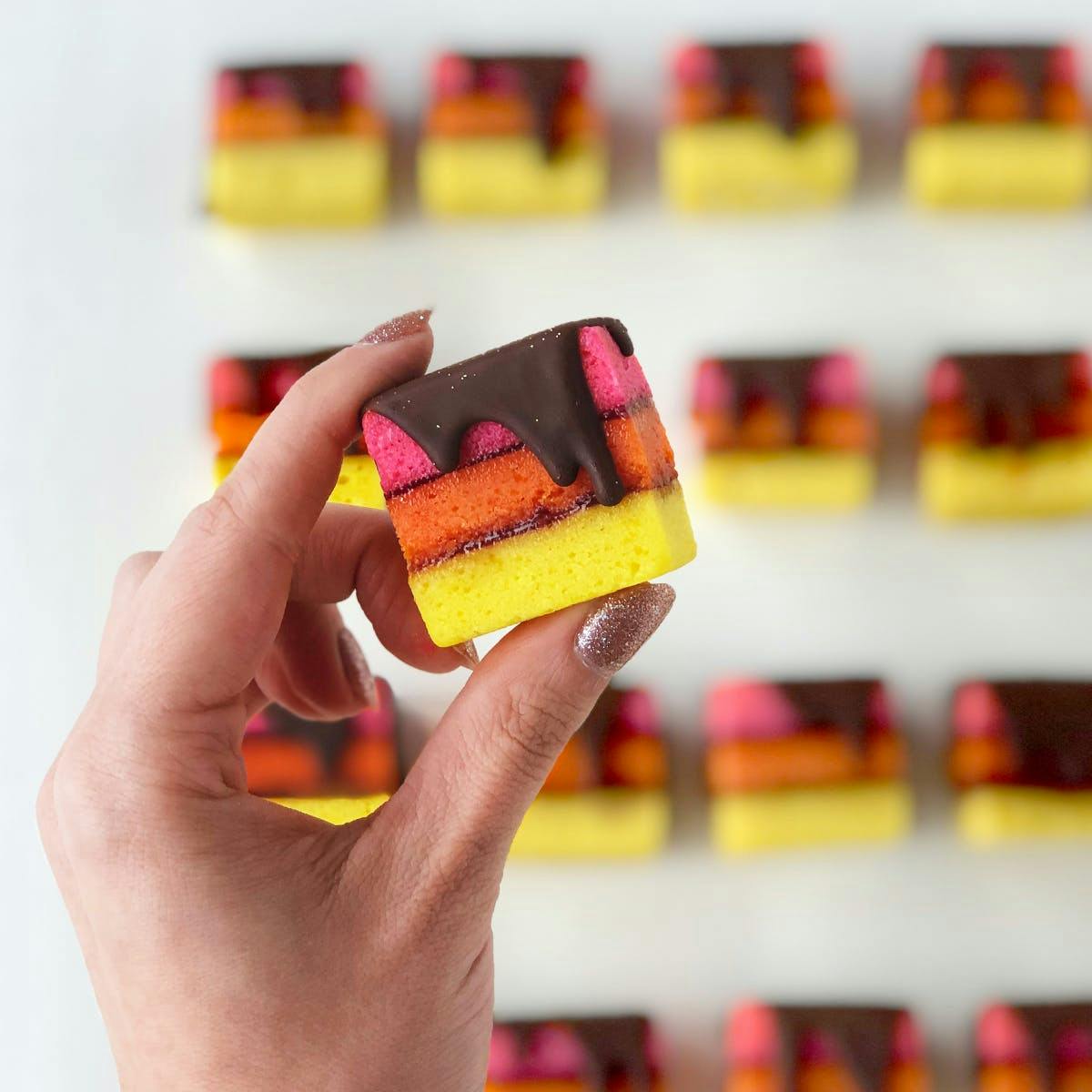 Rainbow Cookies Raspberry Filling - 20 Pack by Zola Bakes