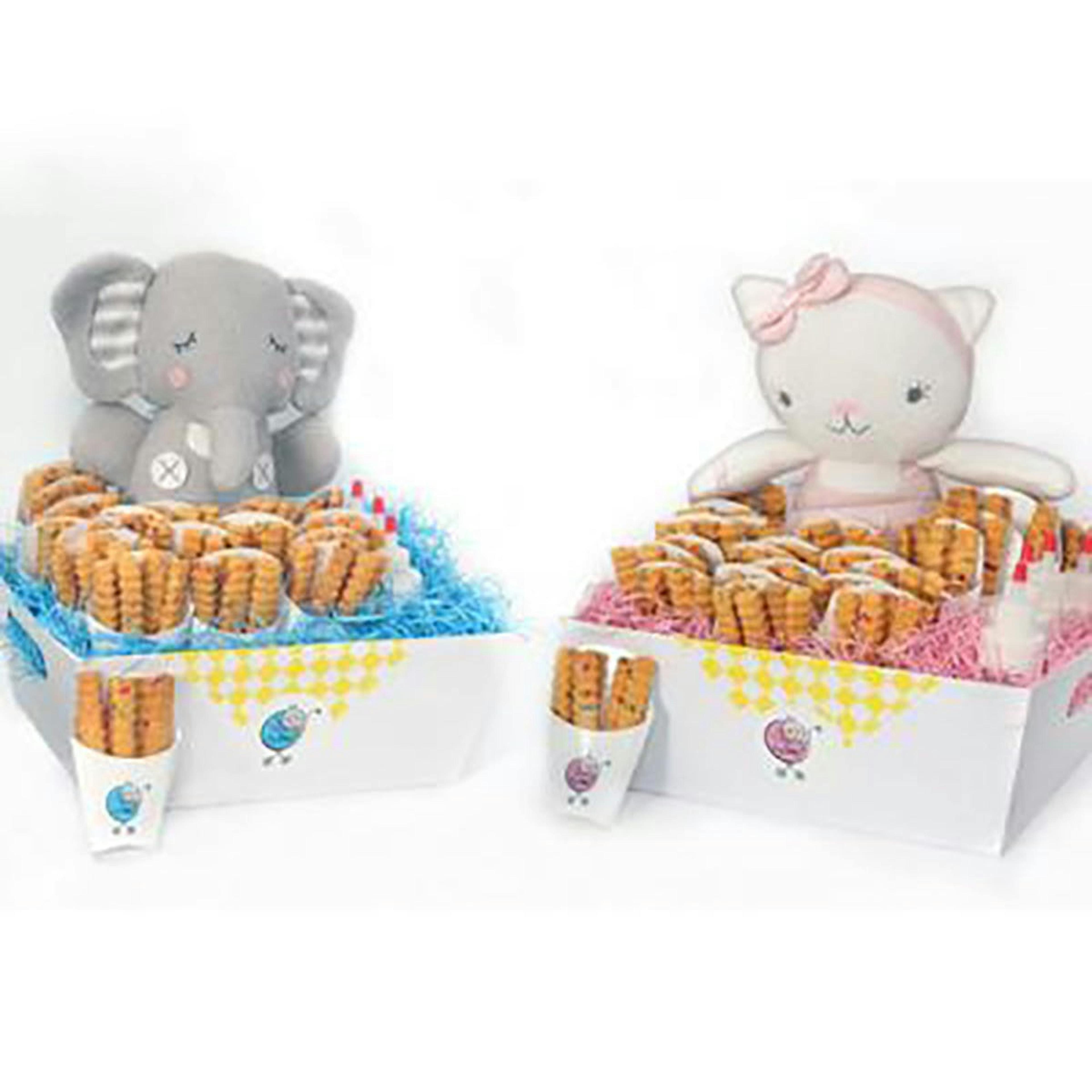 Cookie "Fry Baby" Basket - 24 Cartons + Plush Toy by The Cookie Joint