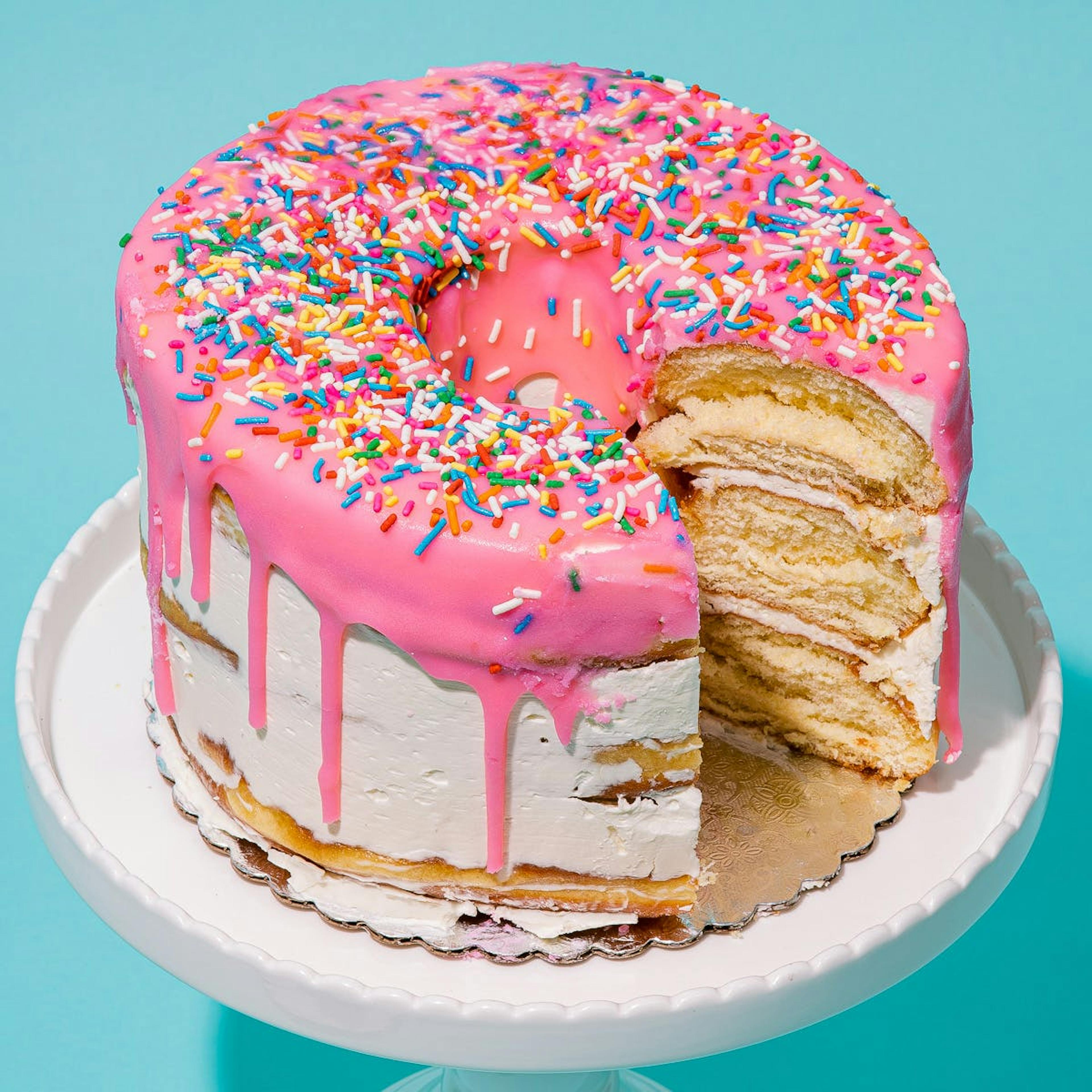 Pink Jumbo Donut Cake by Angel Food Bakery