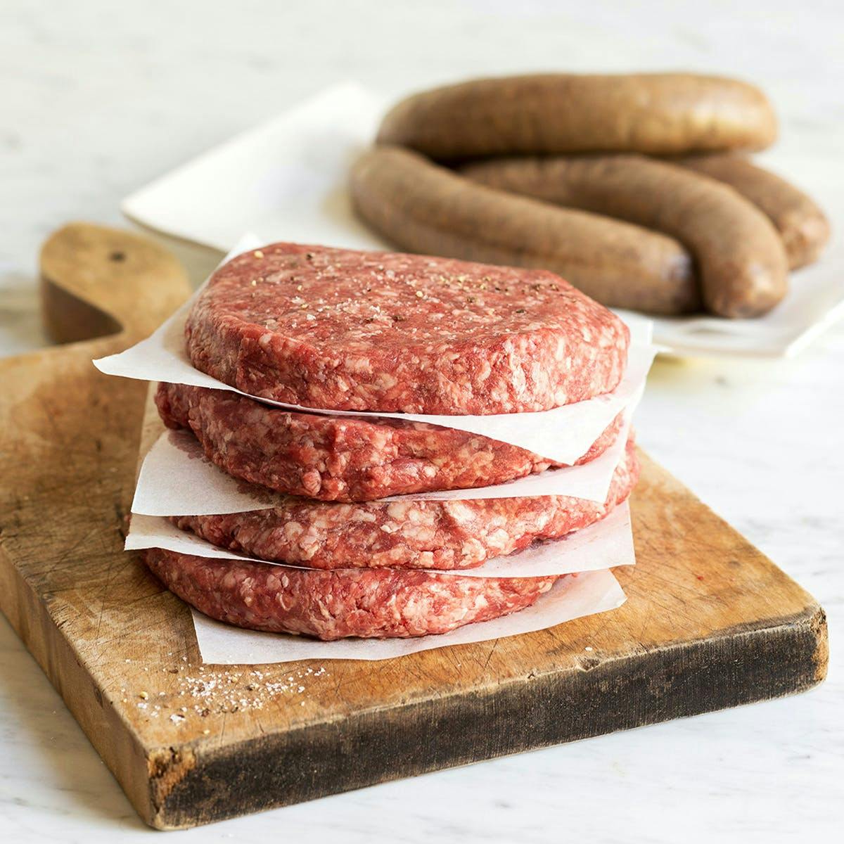 8 Wagyu Burgers + 8 Sausages Grill  Pack by Lone Mountain Wagyu