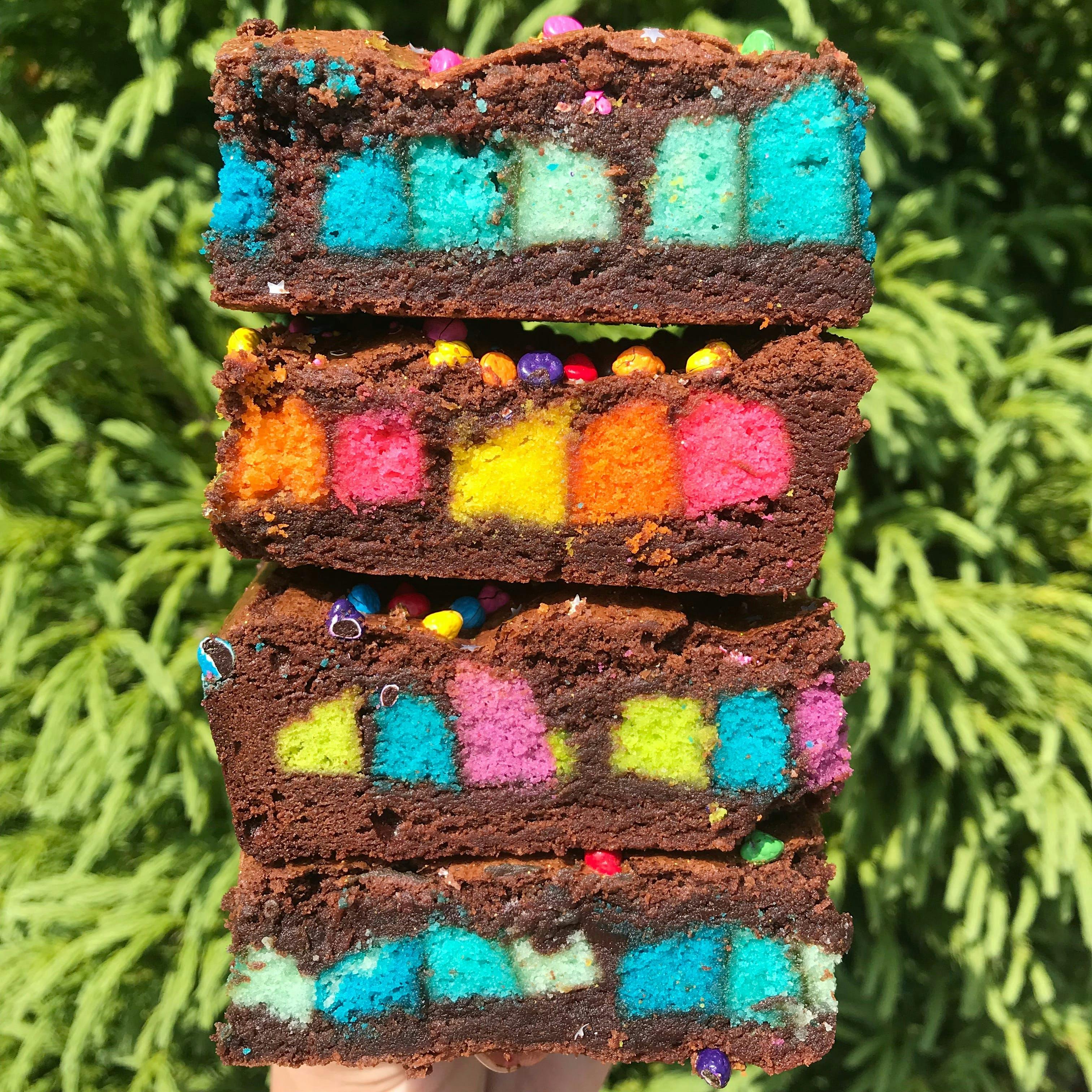 Rainbow Cookie Brownies - 12 Pack by Zola Bakes - Alternate image 1