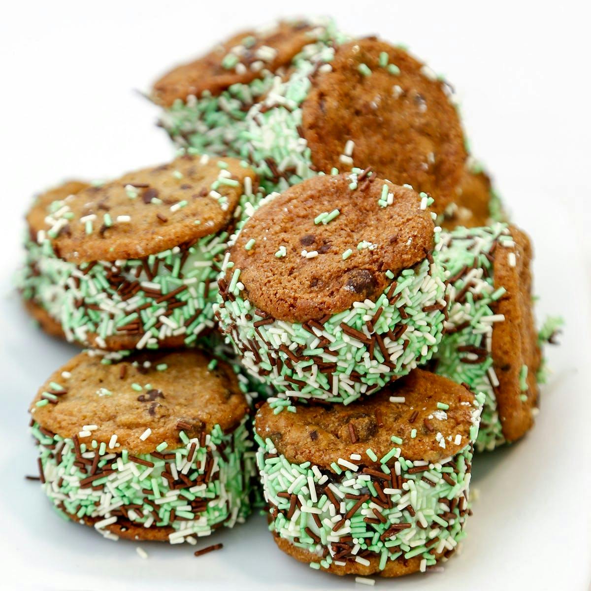 Mint Chocolate Chip Mini Ice Cream Sandwiches - 16 Pack by Cream + Sugar - Alternate image 2