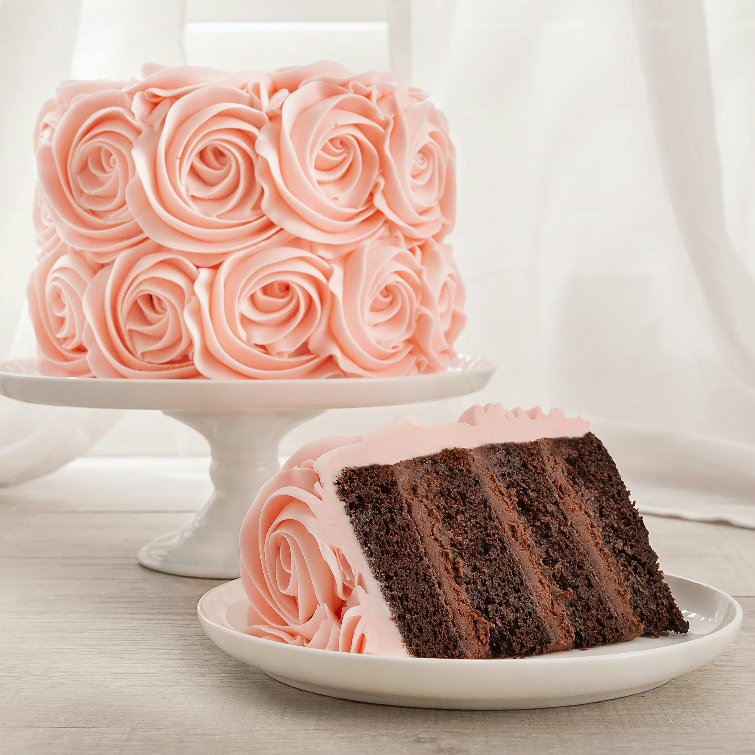 Delightful Pink Rose Cake