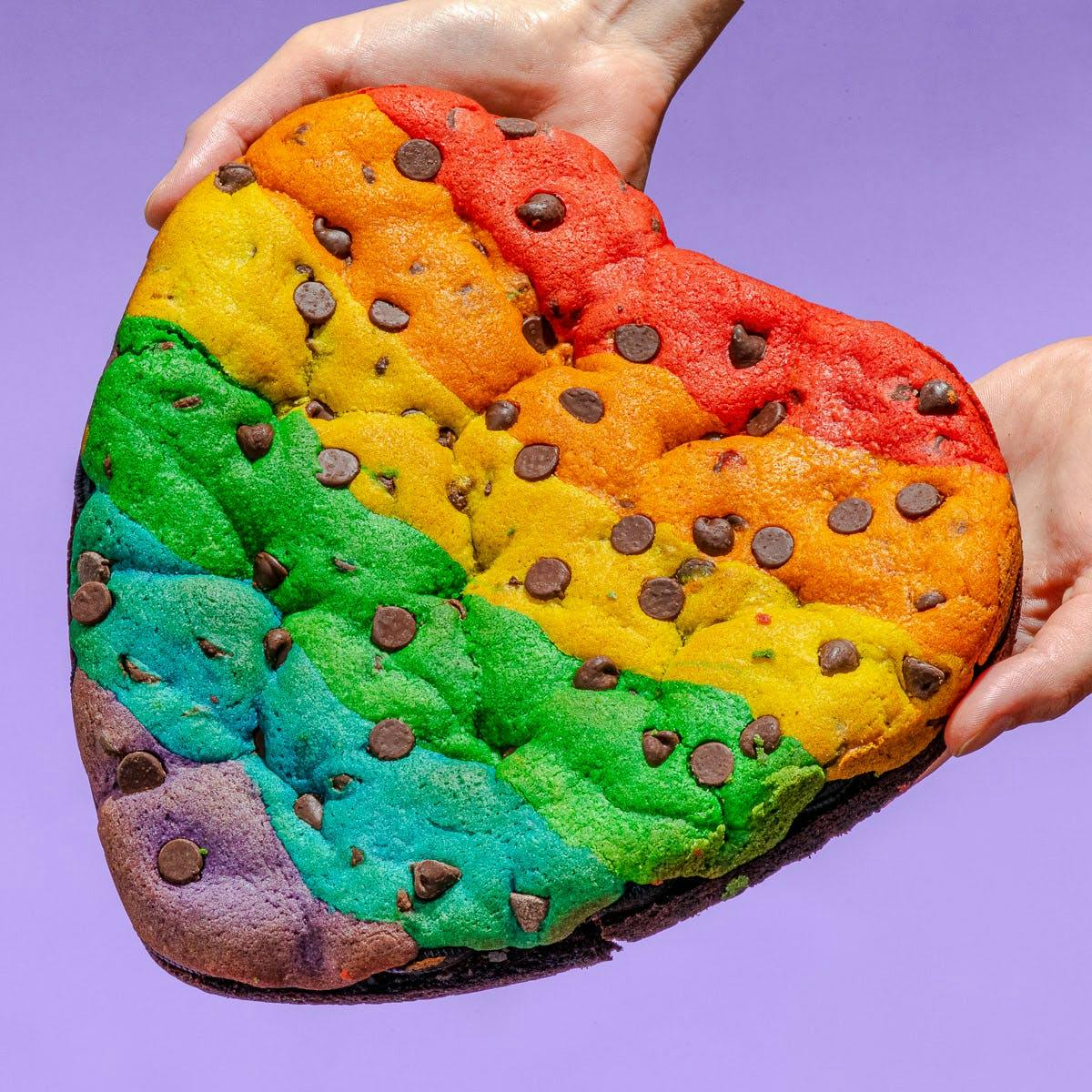 PRIDE Giant Rainbow Heart Shaped Brookie Cake by Baked in Color - Alternate image 4