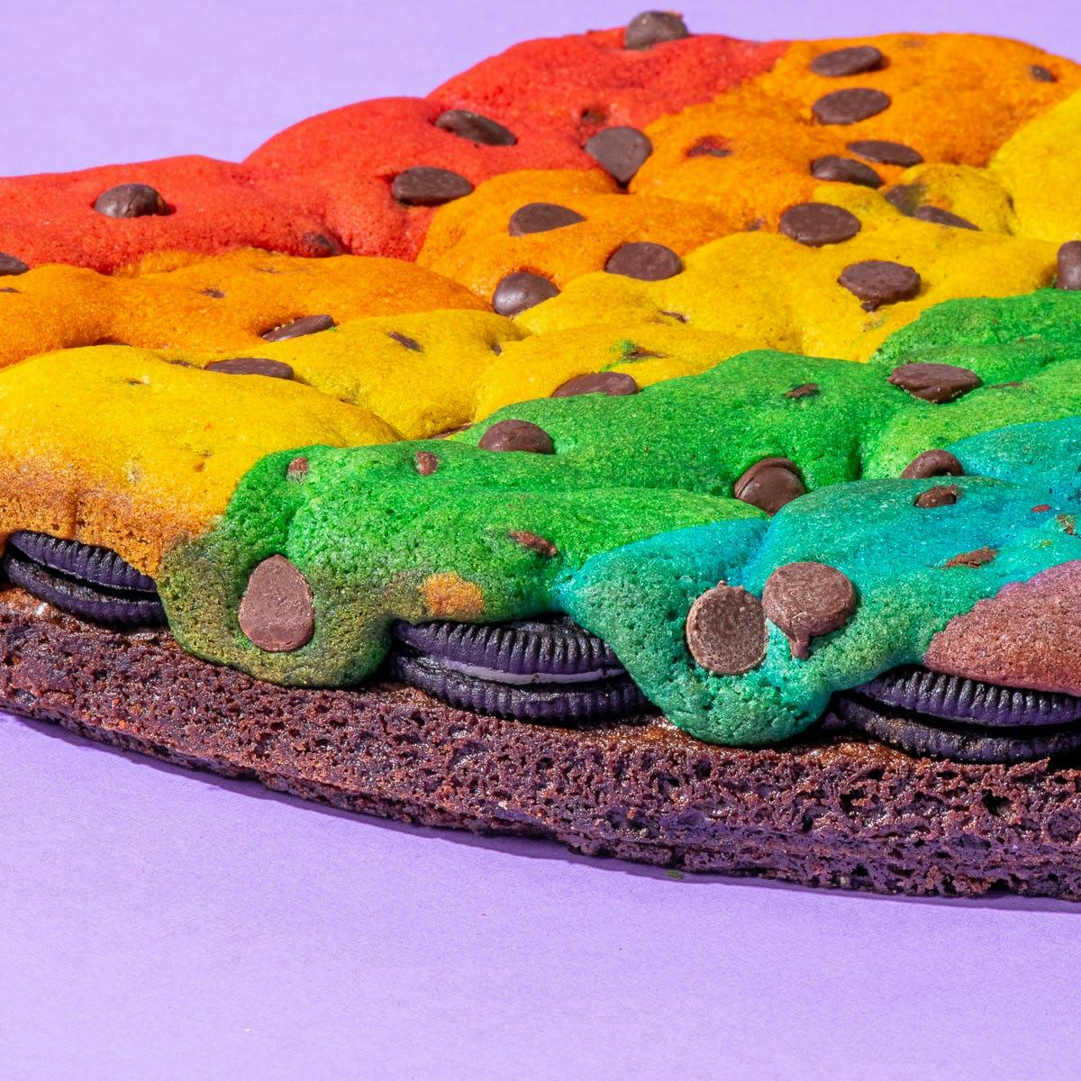 PRIDE Giant Rainbow Heart Shaped Brookie Cake by Baked in Color - Alternate image 2